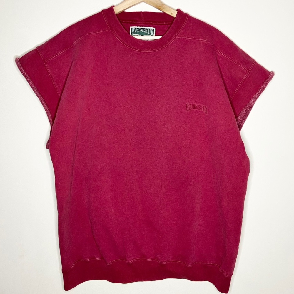 Vintage Made in USA Levi’s Red Fleece Muscle Top